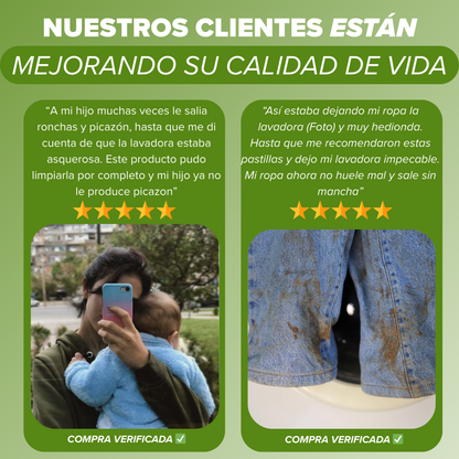 72x1 |Pastillas Eliminador de Moho, Bacterias y Mal Olor
